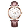 OCHSTIN Men PU Leather Calendar Waterproof Quartz Watch Wristwatch (White