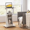 Tangkula Mobile Lectern Podium, Height Adjustable Podium Stand, Standing Desk