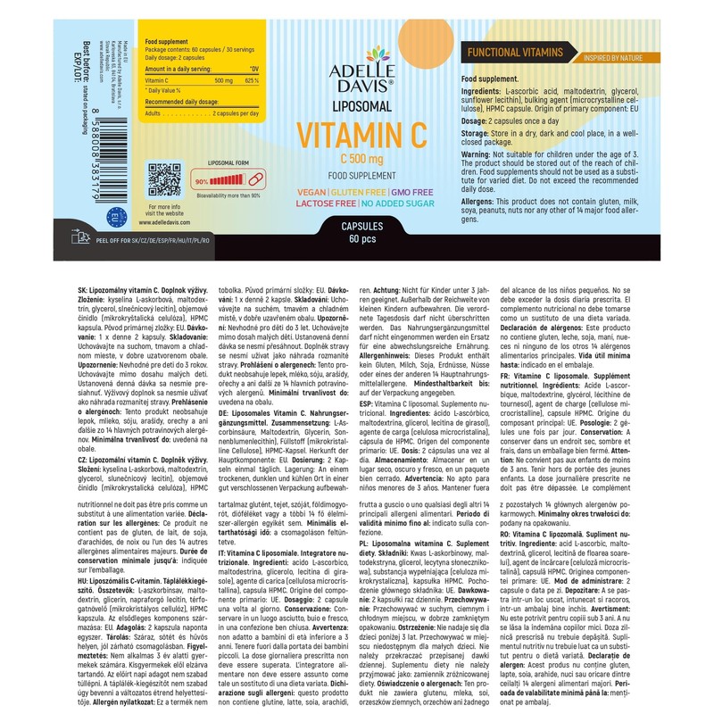 Liposomal Vitamin C 500 mg Capsules - Liposomal Vitamin C