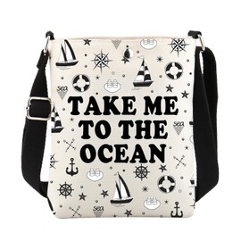 ENSIANTH Ocean Gifts Ocean Crossbody Bag Take Me to The Ocean Bag Sailor Gifts Ocean Cell Phone Bag with Adjustable Shoulder Strap (Ocean Crossbody)