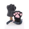 C-20-2 Grey Cat Paw Gloves Tail Collar Ears Headband Set