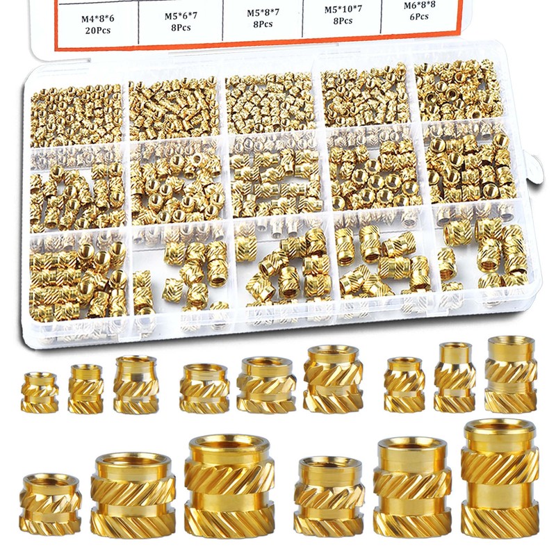 400 Pcs Zruosiniy Premium Brass Threaded Inserts Kit, M2 M2.5