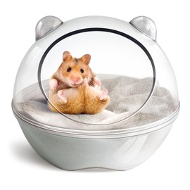 TieLishor Hamster Bathtub, Hamster Sand Bath Box (L 14 x 14 x 11 cm)
