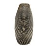 Ceramic 16" Beaded Vase, Black/Gold