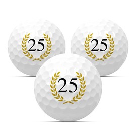 Golf Balls "25" for Birthdays, Set of 3, Golf Gift, Golf Birthday Gift, Gift Idea, Anniversary, Happy Birthday, 18 20 22 30 33 35 40 44 45 50 55 60 65 66 70 75 77 80 85 88 90 (25)