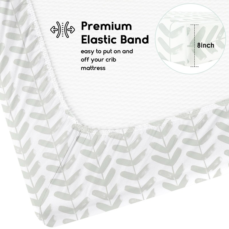 Yoofoss Pack of 2 Baby Fitted Sheets 60 x 120