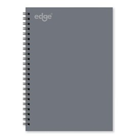 Edge A5 Grey Notebook Soft Cover Twin Wire Notepad School Work Note Taking Journal