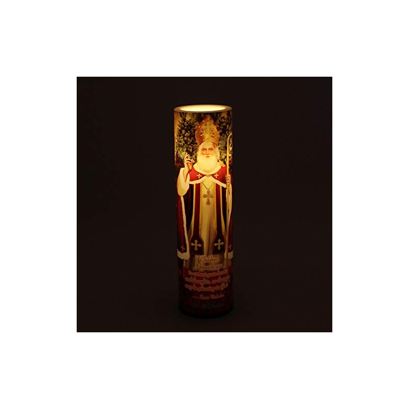 St Nicholas, LED Flameless Devotional Prayer Candle, THE SAINTS COLLECTION