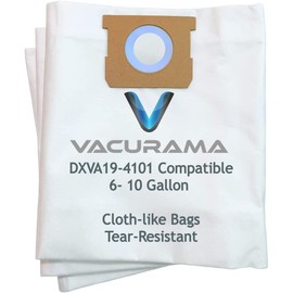 Vacurama Premium Bags Compatible for DEWALT DXVA19-4101, 6-10 Gallon, DXVA19-4111, DXV06P DXV09P DXV09PA DXV10P DXV10PL DXV10S DXV10SA DXV10SB Wet/Dry Shop Vacuum, Heavy Duty Non-Woven Cloth Material