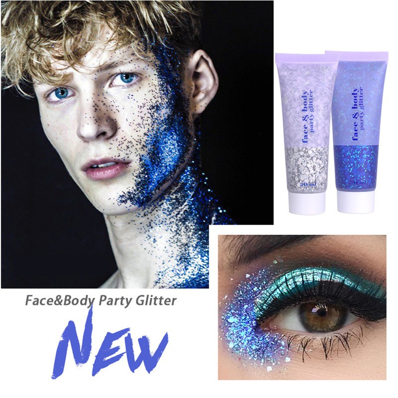 6 Color Sequins Glitter Body Gel 50ml Glitter Liquid Festival