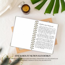 BIROYAL Notebook A5 Dotted, 300 Pages Bullet Journal A5 Dotted Notebook, Spiral Notebook with Binding Tape and Protective Corners, Aesthetic Notebook Dotted for Writing for Women Men Office School