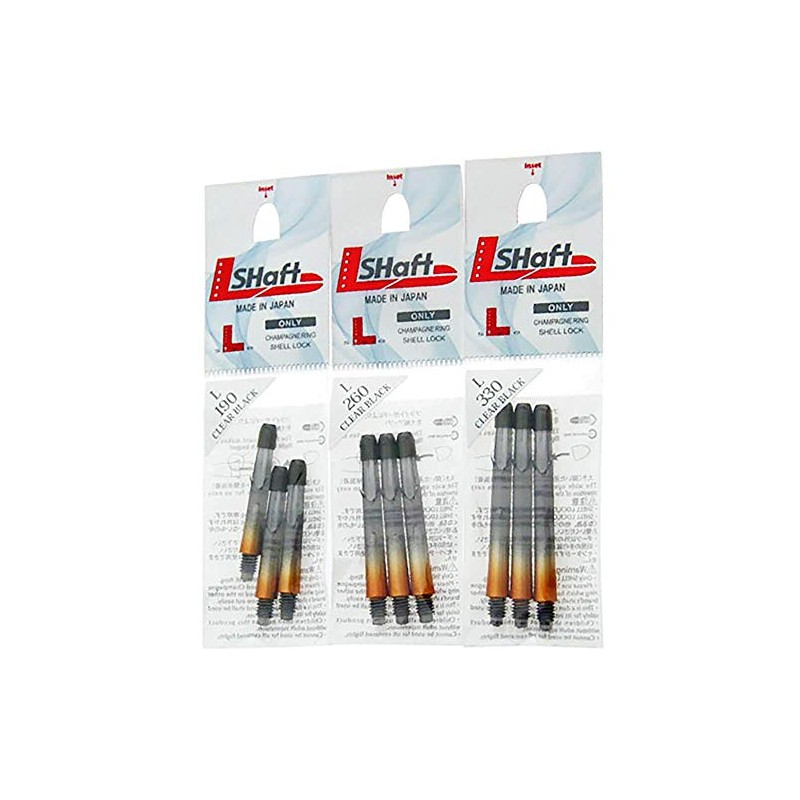 L-Style L-Shaft Lock Straight Twotone Black Clear Orange Display Length