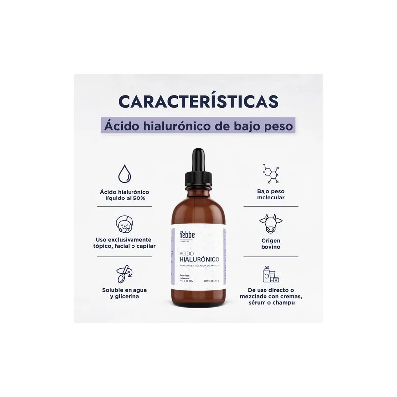 cido Hialurnico Hebbe Cosmetics Concentrado 50g Hidratante Antiarrugas