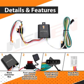 WeiSen Trailer Wiring Harness Kit, Vehicle-Side Towing Hitch Wiring Harness with Plug & Play Connector Compatible with Mazda CX-9 2016-2024 2nd Gen