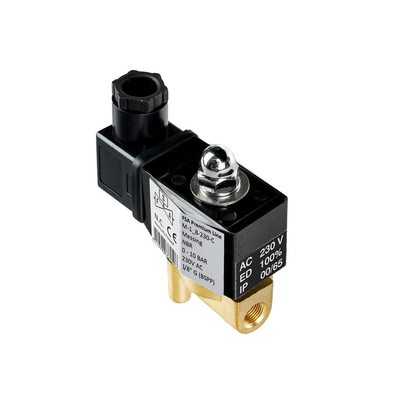 FSA Solenoid Valve Brass 1/8 Inch 230 V AC 0-10