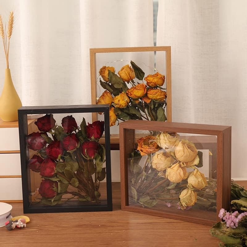 JOSON 2 packsWooden Dried Flower Photo Frame Dried Flower Display