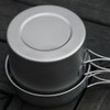 1100ML / 1600ML Titanium Pot Pan Set Super Lightweight Camping
