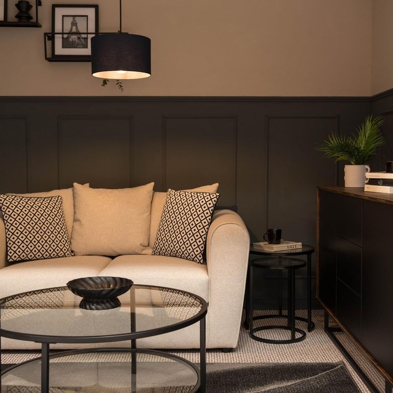 Modern Navy Blue Fabric Cylinder Ceiling Pendant Lampshade/Table Lamp Drum