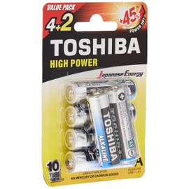 Toshiba 18 Pilas AA Alcalinas de 1.5Volts.