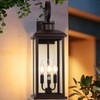 SIAFAVOI 24" Outdoor Lighting Fixture- Bronze 3-Light Exterior Lighting Fixture