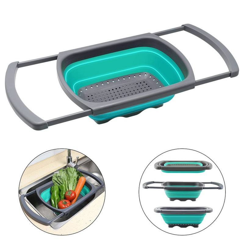 Qimh Colander collapsible, Colander Strainer Over The Sink Vegetable/Fruit Colanders