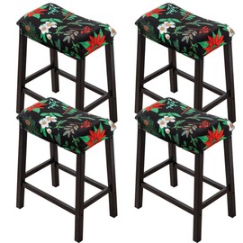 Bifaunvogel Bar Stool Cover Rectangle Set of 4 Printed Stretch Counter Height Bar stools Slipcovers Saddle Stool Slipcover Bench Seat Protector Backless Bar Stools Covers for Kitchen Counter #1