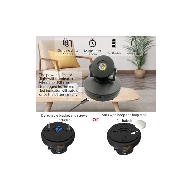 Wireless LED Spotlight 2 Pack, Rechargeable Uplights Battery Powered Picture