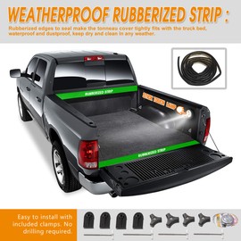 Vinyl Top Soft Tri-Fold Truck Bed Tonneau Cover Compatible with 20-24 Jeep Gladiator 5.5Ft Bed