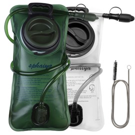 Hydration Bladder 2L-3L Water Storage Bag Reservoir,Military Hydration Pack Replacement for Hiking Biking Climbing Cycling Running Camping Backpack with Clean Flexible Brush(2L-Green+White)