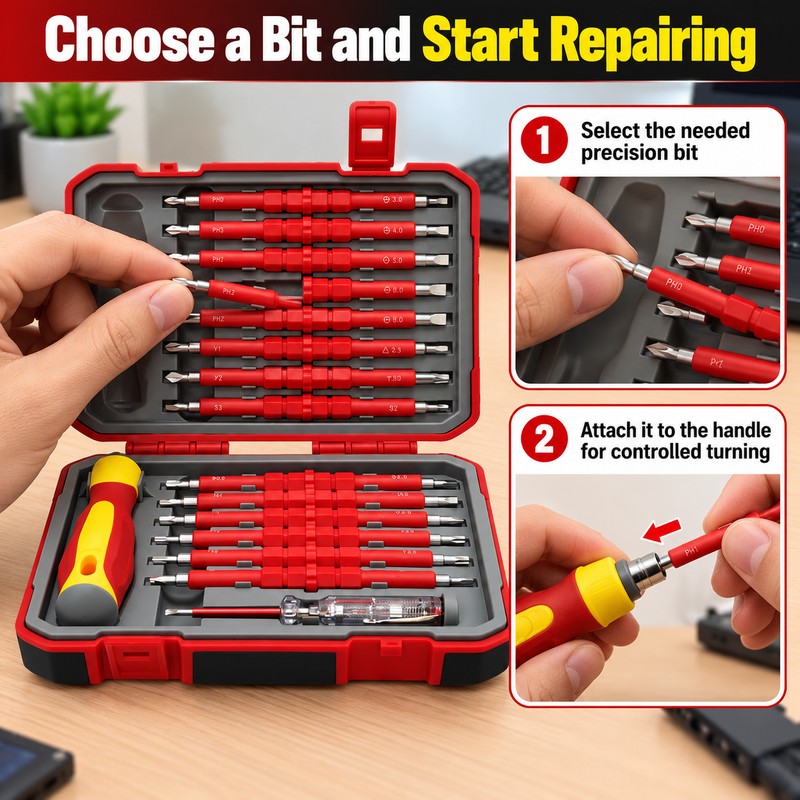 29-in-1 Precision Screwdriver Kit for Electronics Repair – Portable Multi-Bit