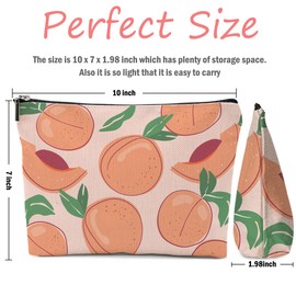 XFN Aesthetic Peach Makeup Bag, Peach Lovers Gifts Cosmetic Bag Fruit Travel Pouch, Friendship Gifts for Women Girls Daughter Sisters Coworker Best Friends Bestie Graduation Birthday Gifts