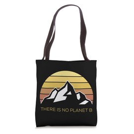There Is No Planet B Climate Earth Day Retro Mountain Tote Bag