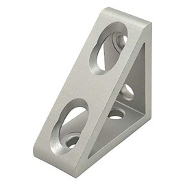 8020, 4136, 10 Series, 4 Hole Aluminum Inside Corner Gusset L Bracket for 80/20 Extruded Aluminum Extrusion Heavy Duty Angle Bracket (Clear Anodize, 1)