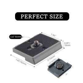 Quick Release Plate, Tripod Quick Release Plate Fit for Manfrotto 200pl-14 Rc2 Camera Tripod and 494RC2 Head.