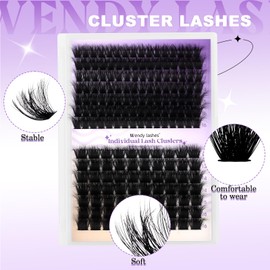 Individual Cluster Lashes D Curl Lash Clusters Effect Mixed Natural Eyelash Clusters Soft Cluster Eyelash Extensions Cluster Lashes Mink DIY Individual Eyelashes Cluster(100D+200D-3D-1216Mixed)