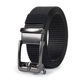 XuoAz Ratchet Tactical Belt for Men - Nylon Web Work Belt with Auto Slide Buckle for Outdoor Hunting Hiking