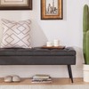 CUYOCA Storage Ottoman Bench, 40" Faux Leather Tufted Entryway Bench,