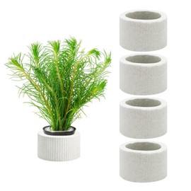 WishLotus 4Pcs Anti-Floating Ceramic Aquatic Plant Rings, 3.5CM Ceramic Aquatic Plants Fixed Ring, Plant Ring for Aquarium Plants Fixing Fish Tank Accessories (4)