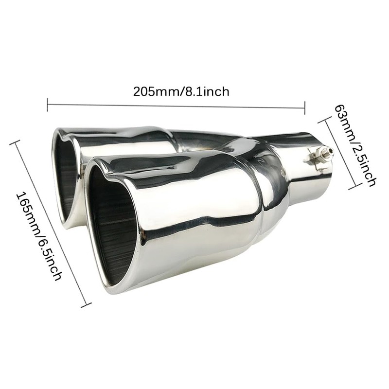 OtpOutopa Dual Exhaust Tip 2.5 inch Inlet, Universal Car Exhaust