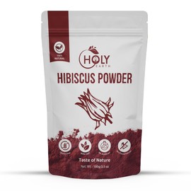 Holy Earth 100% Pure Hibiscus Powder – 100g (Hibiscus rosa-sinensis) | Organic Hair & Skin Health Enhancer with Free Gloves & Shower Cap | High in Antioxidants | Non-GMO, Vegan | Resealable Pack