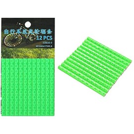 Bike Spoke Reflector - Pack of 12 - Clip-on Cycle Wheel Spoke Reflectors Tube -Kids Adult Bicycle (Green)