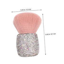 Healvian Pink Rhinestone Mushroom Makeup Brush Set Fluffy Powder and Blush Brush for Face Portable Cosmetic Tool for Travel and Daily Use