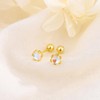 Moonstone Stud Earrings for Women Screw Back Cartilage Earring Cat's