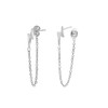 Edforce Stainless Steel Women's Chain Drop Earrings Lightning Bolt Dangle