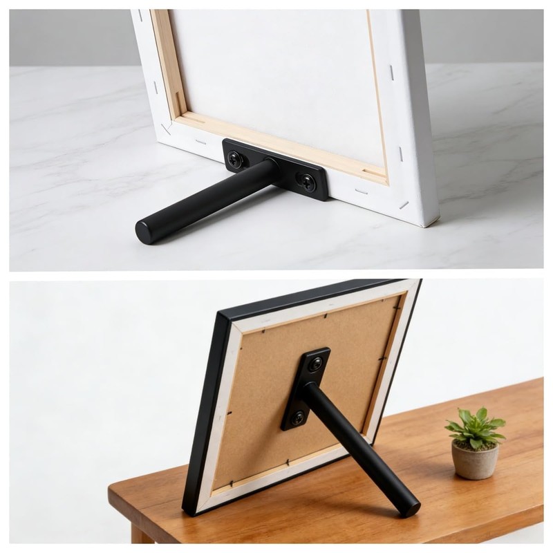 2Pcs Metal Picture Stands with Easel Back for Picture Frame
