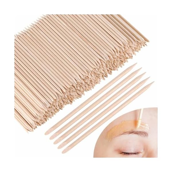 600Pcs Eyebrow Wooden Wax Sticks Lip Nose Small Waxing Applicator