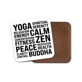 Square Single Coaster - Yoga Buddha Fitness Peace Meditation Words Thoughts Gift #77476