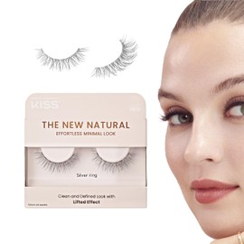 Kiss Pestañas Postizas Naturales The New Natural 12mm  1 Par, Look No Makeup, Ligeras y Reutilizables, Premio InStyle 2024                            