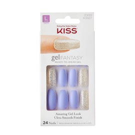 Kiss Nails GEL FANTASY- Medium Design Nails w/Adhesive Tabs & Glue (KGN07-RUSH HOUR)24