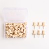 Pack of 50 wooden push pins, thumbtacks wood for cork